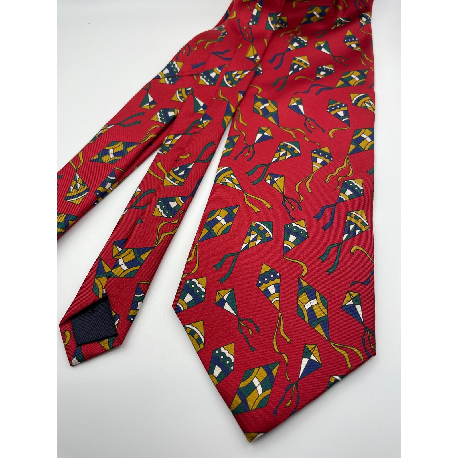 Brooks Brothers Makers Silk Kite Pattern Red Necktie Men Made In Usa